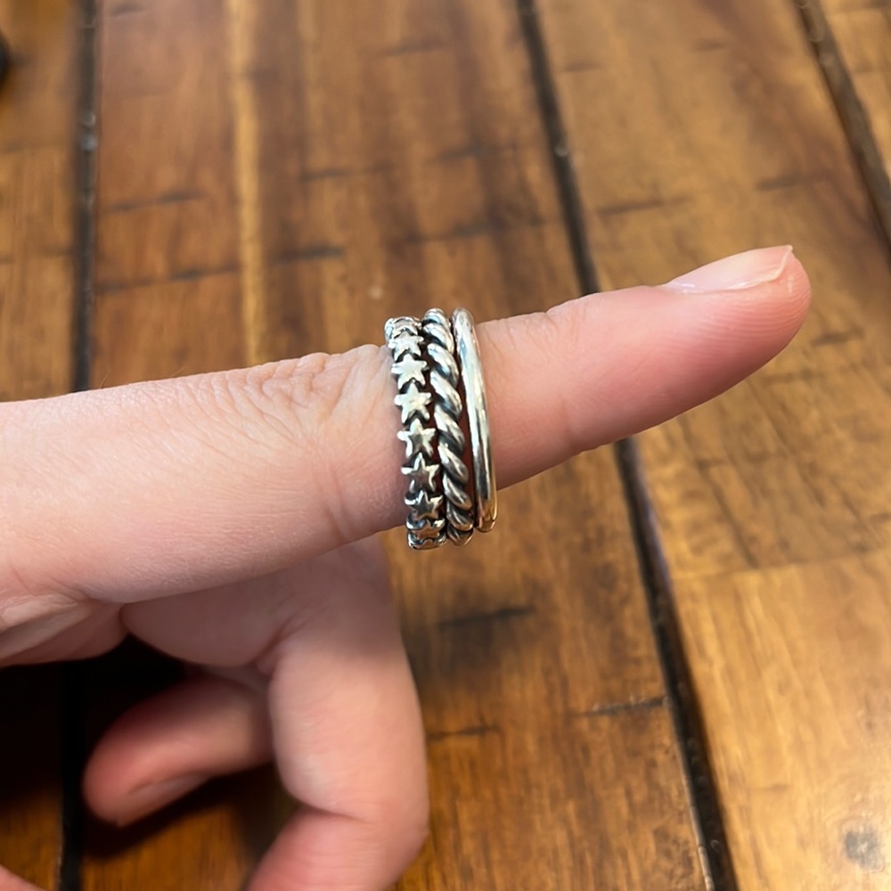 Pandora silver rings x3